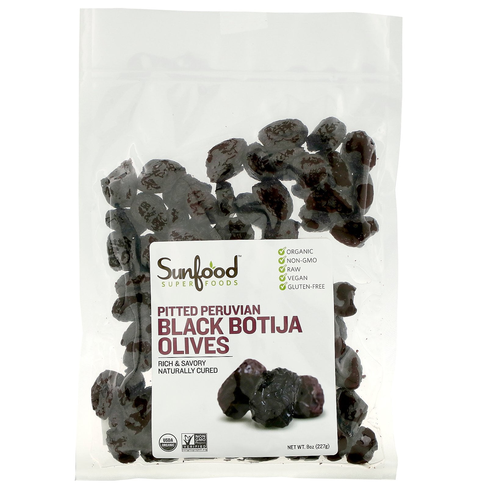 Sunfood Superfoods Pitted Peruvian Black Botija Olives 8 0 Oz Walmart Com