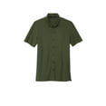 thumbnail image 3 of MERCER+METTLE Unisex Stretch Pique Full-Button Polo | Button Down Collared Shirt for Men & Women, Business Casual Shirt - Townsend Green M, 3 of 4