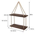 thumbnail image 3 of Wall Hanging Shelves Boho Decor Wood Window Shelf 2 Tier Rustic Storage Rack Home Decor Plants Photos Decorations Display for Living Room Bathroom Bedroom Kitchen Apartment Office,Brown, 3 of 5