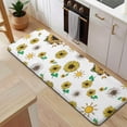 thumbnail image 5 of White Sunflower Butterfly Sun Pattern Kitchen Rug Mat,Kitchen Runner Rugs Non Skid Washable,Decorative Kitchen Floor Mats for Kitchen,Sink,Laundry,17"x47.2", 5 of 7