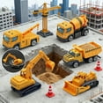 thumbnail image 2 of Mrzvby Holiday Toys and Gifts for Boys and Girls Alloy Toy Car Set Engineering Vehicle Boy Simulation Military Aircraft Tank Fire Truck Excavator, 2 of 5