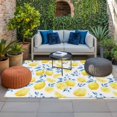 thumbnail image 2 of Watercolor Lemons Outdoor Rug for Patio/Deck/Porch, Non-Slip Large Area Rug 3 x 5 Ft, Summer Farmhouse Blue Floral Indoor Outdoor Rugs Washable Area Rugs, Reversible Camping Rug Carpet Runner, 2 of 8