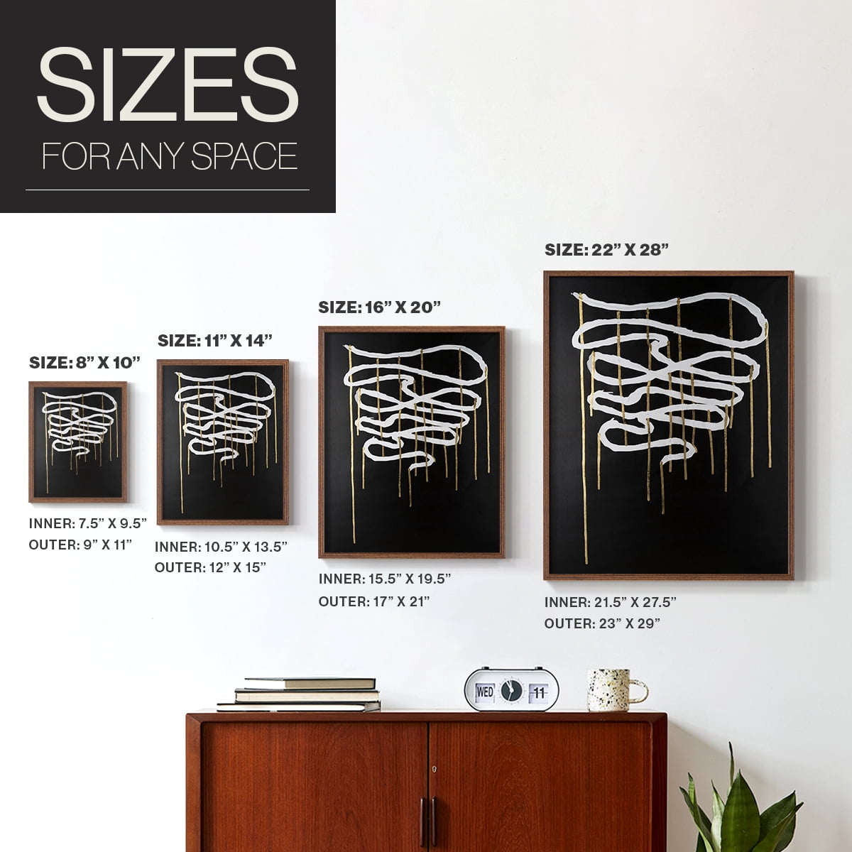 Weeping Ribbon II Framed Print in Brown Solid Wood 11 x 14 Framed Print