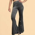 thumbnail image 2 of Arlun,Women's Oversized High Waisted Velvet Flared Pants Trendy Stretchy Solid Color Business Casual Trousers Ladies Elegant Elastic Waisted Baggy Lounge Joggers Grey XXL, 2 of 5