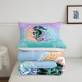 thumbnail image 5 of Seahorse Comforter Set Queen, Boho Flower Bedding , Colorful Mandala Ocean Animal Bedding Comforter Sets, Summer Exotic Ombre Geometric Duvet Insert, Blue Purple, 5 of 6