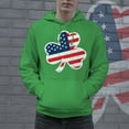 thumbnail image 2 of American Flag Shamrock Hoodie Funny St Patricks Day Parade Green Pride Graphic Sweatshirt, 2 of 6