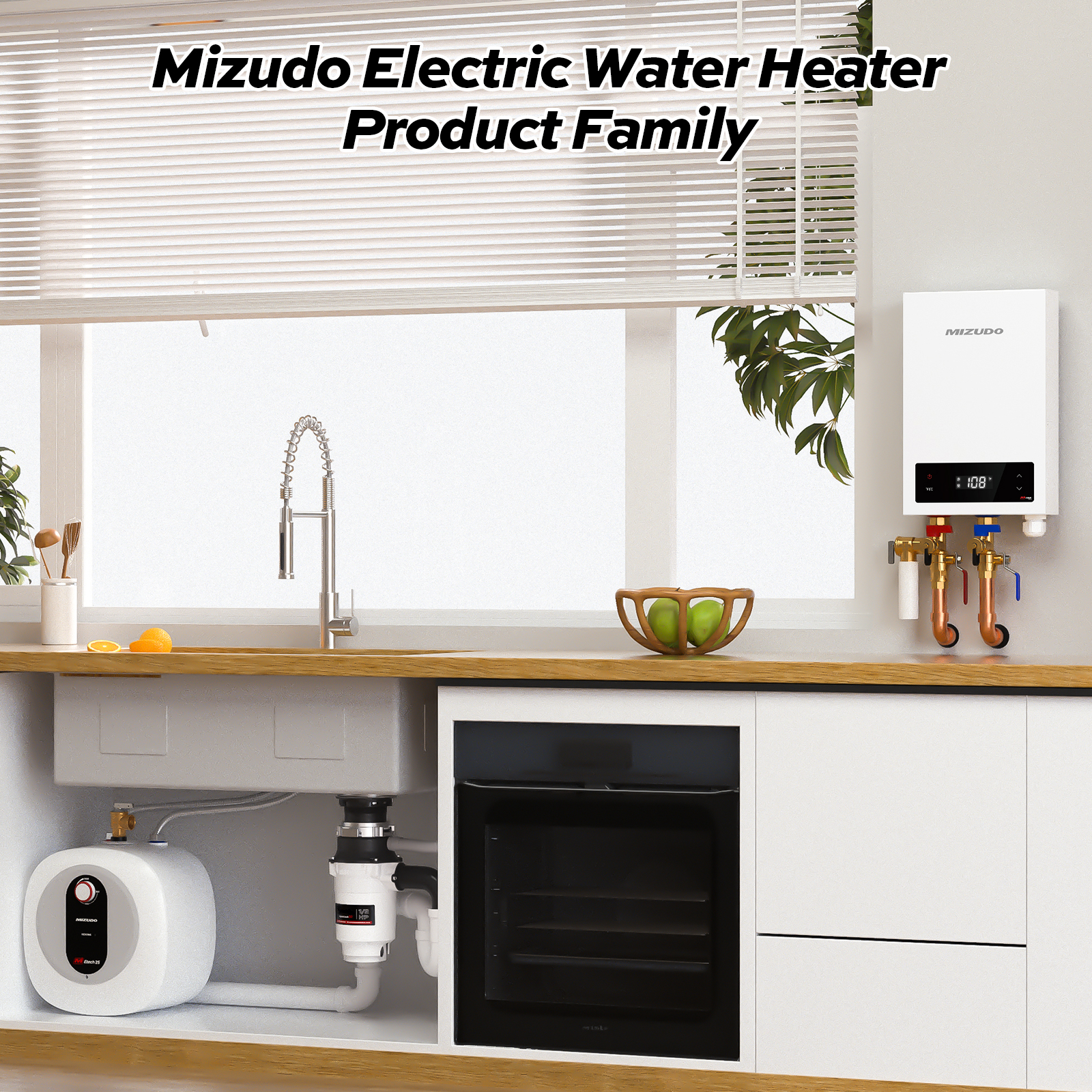 Mizudo EQUIK Classic 8 kW 1.5 GPM 240-Volt Touch Screen Point of Use Electric Tankless Water Heater