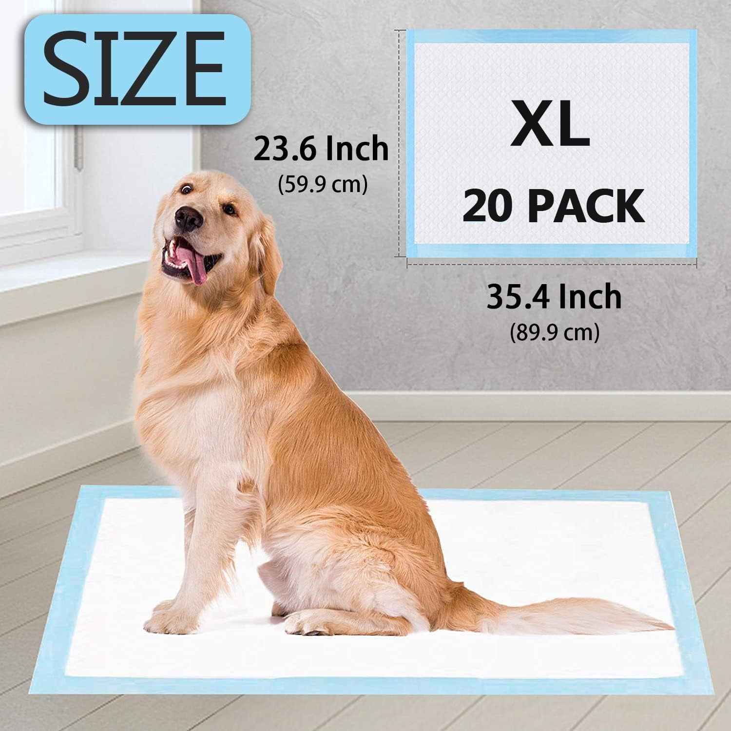 Dog and Puppy Training Pads, Potty Pads, Dog Pads Diapers Leak-Proof 6-Layer Pee Pads with Thicker Materials with Quick-Dry Surface for Potty Training Puppy Pads