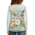 thumbnail image 3 of Jiueut Floral Hummingbird Sweatshirts for Kids Size 15-16 Years Crewneck Long Sleeve Shirts Running Tops Athletic Sportswear Pullover Sweater for Teen Girls Clothes, 3 of 7