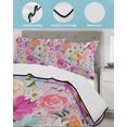 thumbnail image 3 of Twin XL Quilt Bedding Set, Spring Floral Reversible Summer Quilt 3 Pieces, Botanical Vintage Wildflowers Vibrant Lightweight Bedspreads Coverlets with 2 Pillow Shams for All Seasons, 3 of 5