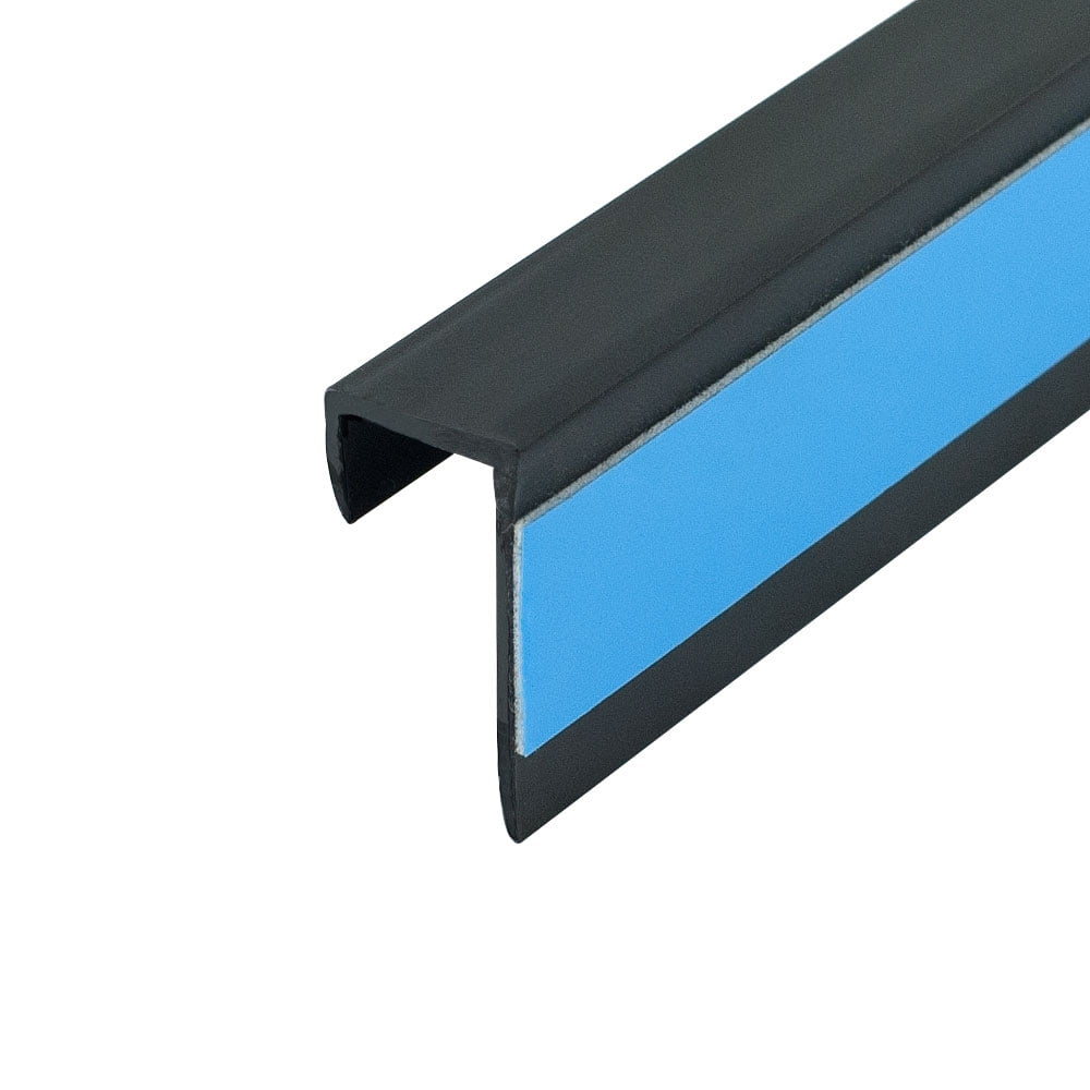 Outwater Plastic J Channel Fits Material 1/2 Inch Thick Black Styrene