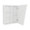 thumbnail image 6 of FM FURNITURE Pinedale Medicine Cabinet with Mirrored Door and Open Storage, White + White + 1 + 5+ + 18 to 23 in + 24 to 31 in + Bathroom + Freestanding + Modern + Melamine + Particle Board, 6 of 8