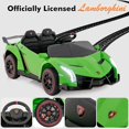 thumbnail image 3 of OLAKIDS 2 Seater Kids Ride on Car, 12V 4WD Licensed Lamborghini Veneno Powered Electric Vehicle with Hydraulic Doors, Rocking Mode, Adjustable Speeds, Remote Control, MP3, Headlight, 3 of 9