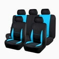 thumbnail image 2 of Flying Banner Car Seat Covers Front Seats Rear Bench Polyester car seat Protectors Easy installations Rear Bench Split Classic Man Lady Truck (Full Set -- Low Back, Black Mint Blue), 2 of 3