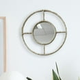 thumbnail image 3 of Wall Mounted Mirror Braided Wooden Beads Decoration Boho for Apartment , Round, 3 of 8