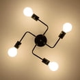 thumbnail image 4 of Lámpara de techo moderna, lámpara de techo de metal industrial, 4 lámparas, lámpara de techo LED E27, lámpara colgante moderna de araña negra para sala de estar, dormitorio, cocina, sin bombillas, 4 of 6
