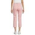 Time and Tru Women's High Rise Straight Crop Jeans, 25” Inseam, Sizes 2