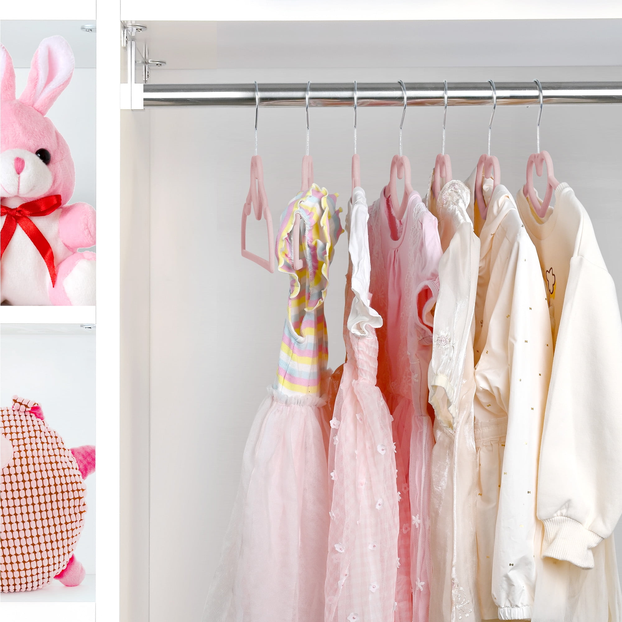50 Pack Kids Hangers,Premium Velvet Strong and Durable Baby Hangers, Non-Slip Toddler Hangers, Baby Clothes Hangers With 360°Swivel Hook,12.8”Children Hangers,Ultra Slim and Stackable Space Saving