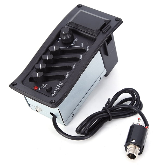 Pastilla de Guitarra Eujgoov EQ Sintonizador Digital Pastilla Preamplificador de Guitarra Eléctrica Acústica Sintonizador 4 Bandas Más Control de Volumen ANGGREK Otros