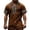 Brown, variant on Medieval Viking T-Shirt for Men Ethnic Printed Summer Boho Short Tee Retro V Neck Cotton Linen Beach Hippie Shirt
