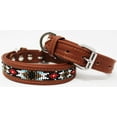 thumbnail image 2 of Large 21''- 25'' Soft Genuine Leather Beaded Padded Dog Puppy Collar  60RT01CH, 2 of 2