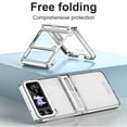 thumbnail image 2 of for Samsung Galaxy Z Flip 4 Transparent Case, Electroplated Transparent Plating PC Crystal Clear Phone Case for Samsung Galaxy Z Flip 4, Slim Case with Hinge Protection, Silver, 2 of 7