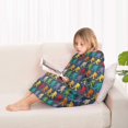 thumbnail image 4 of Multicolor Bigfoot Pattern Blanket Hoodies for Kids 6-13YR Oversize Wearable Blanket Hoodies for Boys Girls Teens, 4 of 7