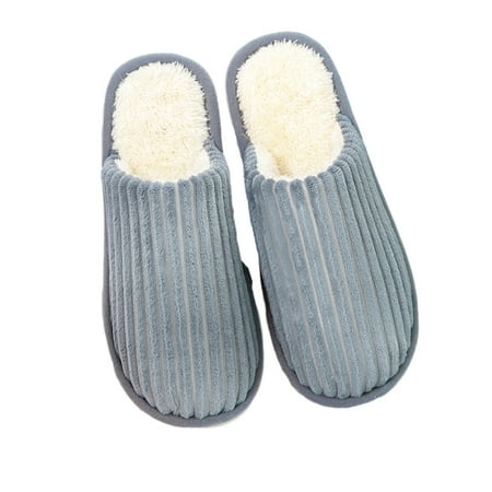 

Paokuoon Womens Men Fleece Slippers for Fall Winter Plush Warm Anti-Slip House Shoes Couples Comfortable Cotton Slippers for Home Bedroom Indoor & Outdoor Size 5-8.5