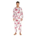 thumbnail image 5 of Adult Christmas Onesie Cute and Lively Flamingos Zipper One-Piece Pajamas Unisex with Pockets, 5 of 6