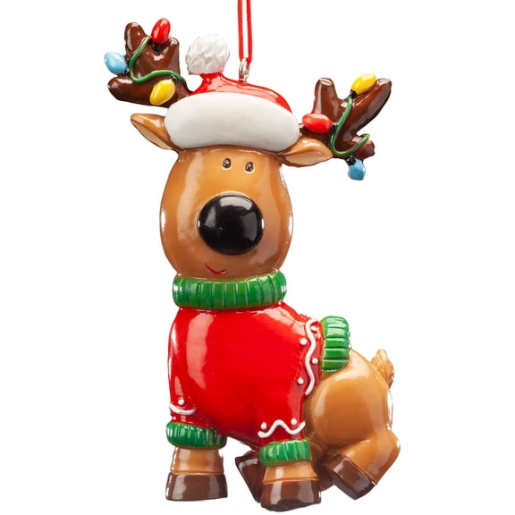 Reindeer in Sweater Ornament