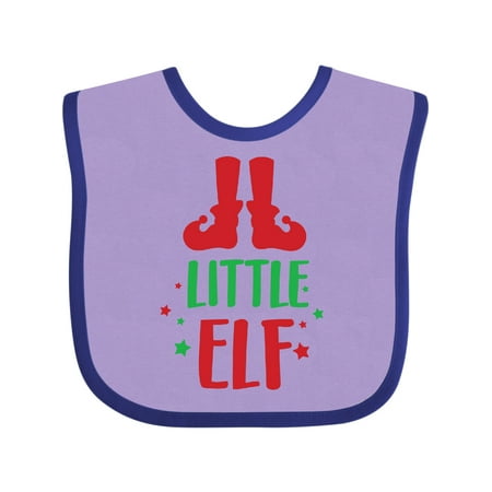 

Inktastic Little Elf Elf Shoes Stars Christmas Xmas Gift Baby Boy or Baby Girl Bib