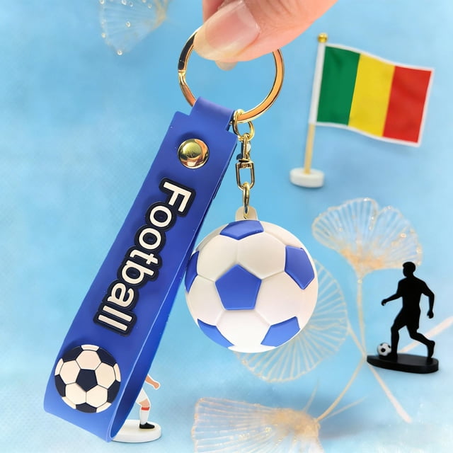 Productos con temática de deportes de pelota Llaveros de balón de fútbol realistas Accesorios Mercancía Llaveros tridimensionales Llavero de metal