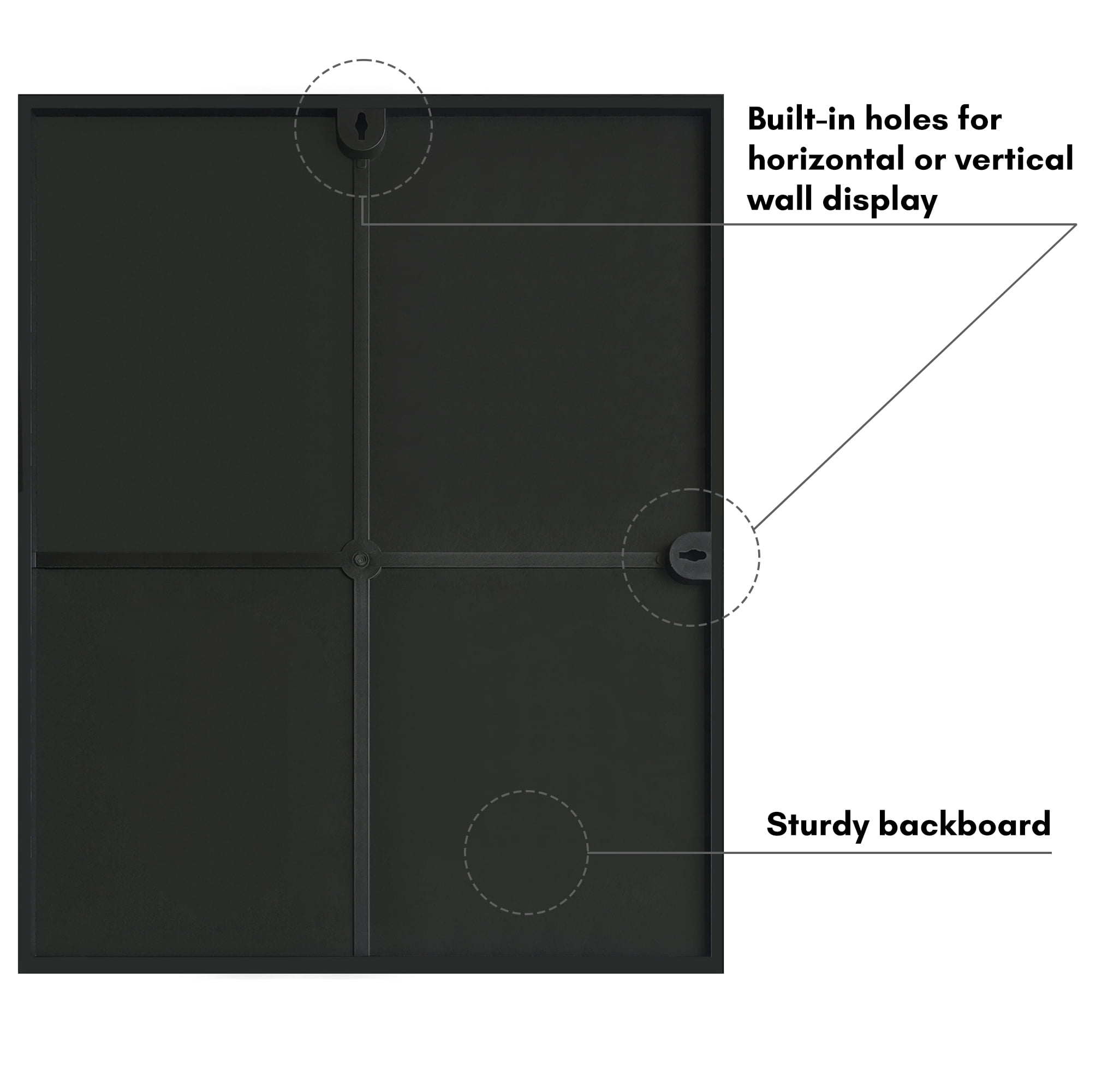 Americanflat 16x20 Front Loading Picture Frame with Shatter-Resistant Glass with 11x14 Mat 2 Pack Wall - Black