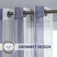 thumbnail image 2 of 2 Panels Semi Sheer Tulle Curtains, Faux Linen Stripe Grommet Voile Curtain Drapes, 2 of 8