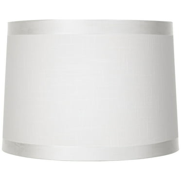 Springcrest Silver And White Double, 12 Inch White Drum Lamp Shade