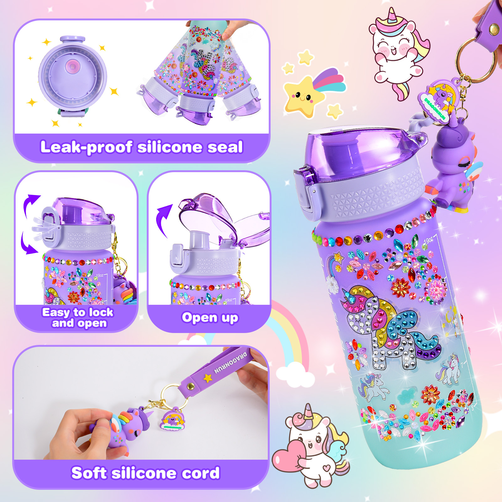 ATOPDREAM Unicorn Water Bottle Decoration Craft Kit photo 6