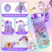 Decorate Your Own Water Bottle for Girls, Gifts for 5 6 7 8 9 Year Old Girls, Unicorn Painting Craft Girls Birthday Gifts, Unicorn Themed Craft Kits for Girls Ages 6-12