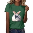 thumbnail image 2 of VBTAPA Womens Bunny T-shirts Cute Easter Tops Trendy Summer Short Sleeve Crewneck Graphic Tees Today's Sales Green XXL, 2 of 5