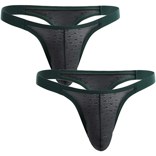 Summer Code Men's Striped Thong Low Rise Elastic Waistband Underwear