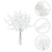 Milisten 60Pcs Crystal Floral Picks White Aluminum Wire Stems for Floral Arrangements