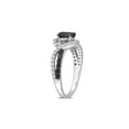 thumbnail image 4 of 1.00 Carat (Ctw) Black Diamond Twist Ring in Sterling Silver with White Sapphires for Women, 4 of 6