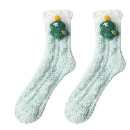 

15 pairs Women Autumn And Winter Thickened Coral Fleece Socks Cute Cartoon Tube Socks Christmas Socks funny socks Color random