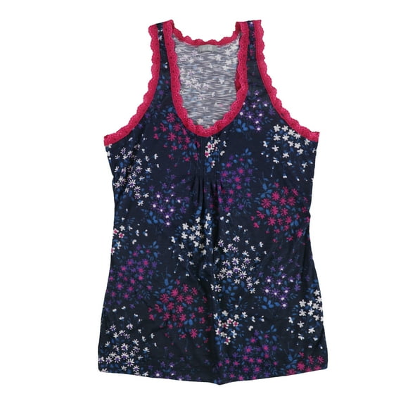 dELiA*s Womens Floral Print Racerback Tank Top, Blue, X-Large