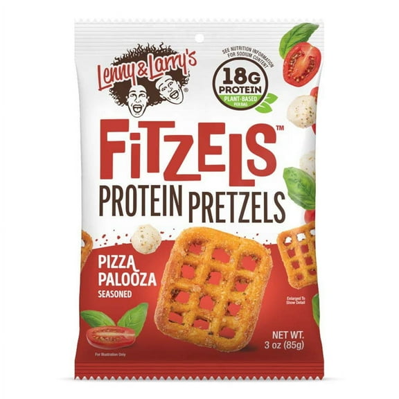 Pack of 2 Lenny & Larry's Fitzels Pizza Protein Pretzels, 3 oz (Package May Vary)