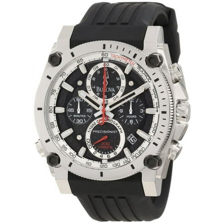 Men's Precisionist 98B172 Black Polyurethane Quartz Watch