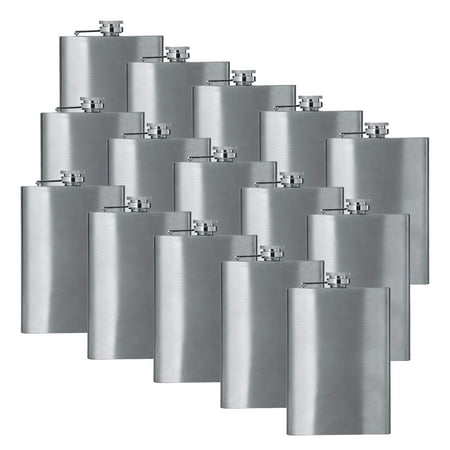 

8oz Stainless Steel Hip Flask (QTY 15) (Stainless steel) Groomsman wedding gift