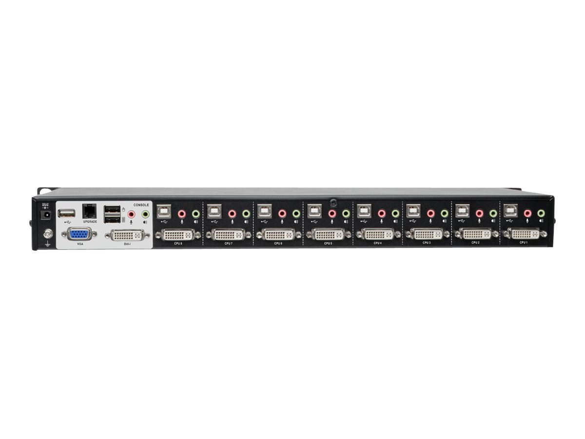 Tripp Lite 8-Port DVI/USB KVM Switch with Audio and USB 2.0 Peripheral Sharing, 1U Rack-Mount, Dual-Link, 2560 x 1600 - KVM / audio / USB switch - 8 x KVM / audio / USB - 1 local user - rack-mountable - TAA Compliant - image 5 of 7