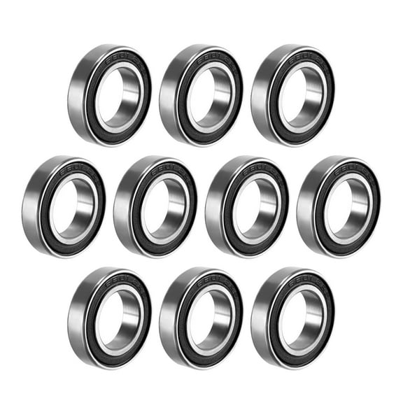 Deep Groove Ball Bearing 6801-2RS Double Sealed 12mmx21mmx5mm Carbon Steel 10Pcs