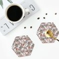 thumbnail image 4 of Fuzoiu Paisley Floral Print Leather Coasters Set,Drink Coasters Set of 4,for Tabletop Protection, Durable PVC Coasters,Home Décor and Housewarming Gift-Hexagon, 4 of 6