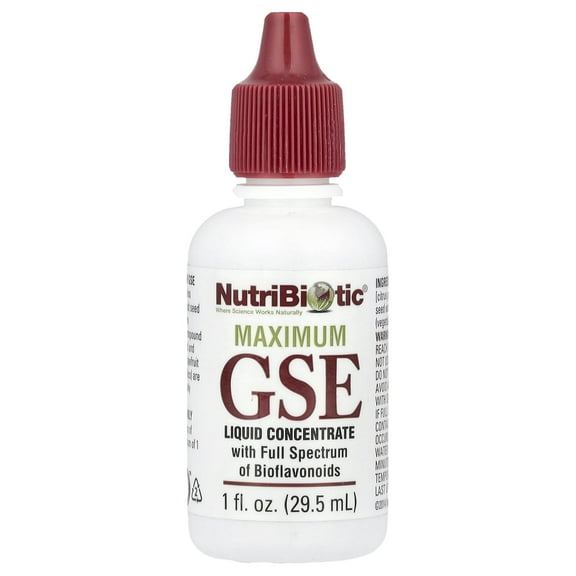 NutriBiotic Maximum GSE, 1 oz Liquid Grapefruit Seed Extract Concentrate, Overall Health Support